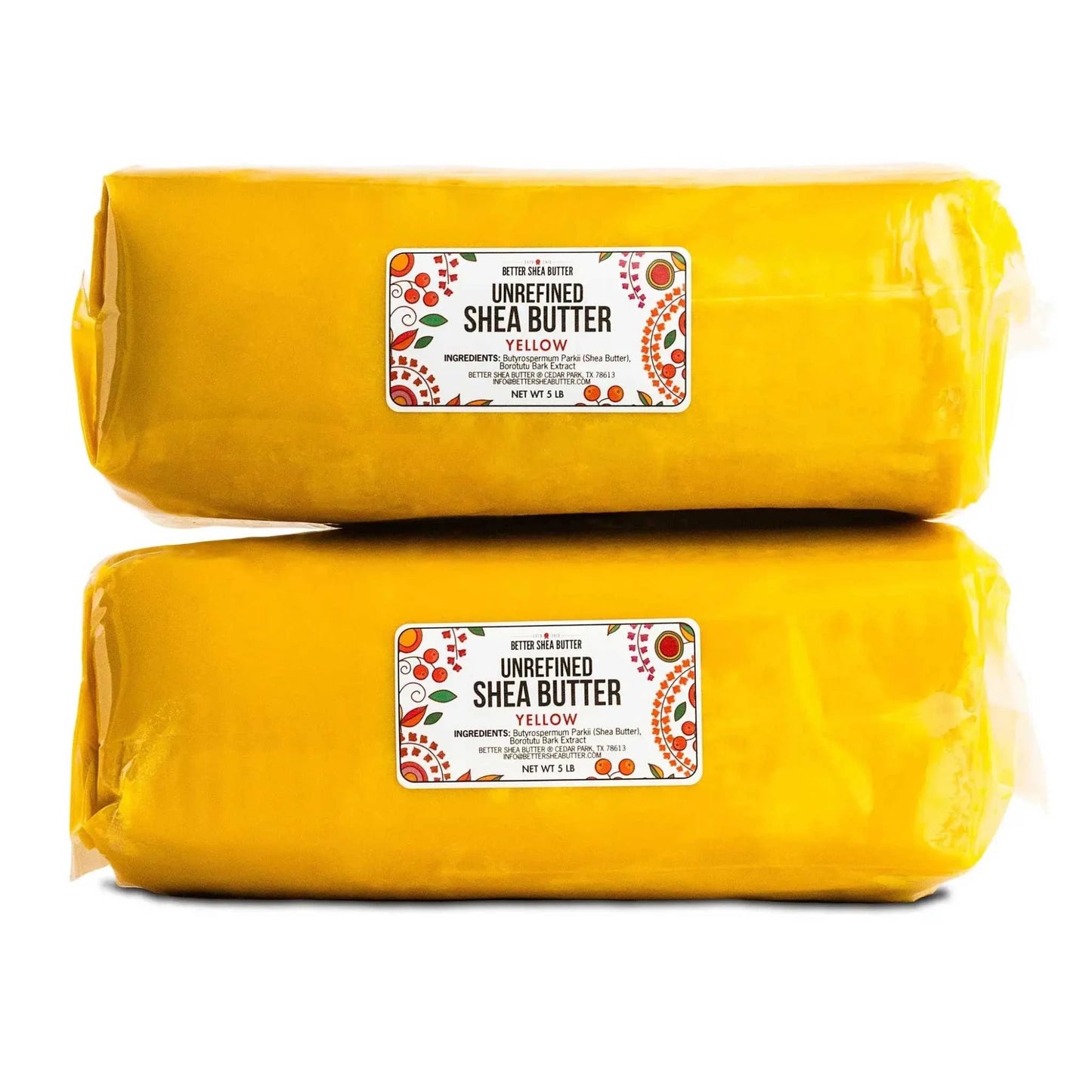Yellow African Shea Butter blocks, unrefined and nutrient-rich for skincare and haircare, 10lb bulk.