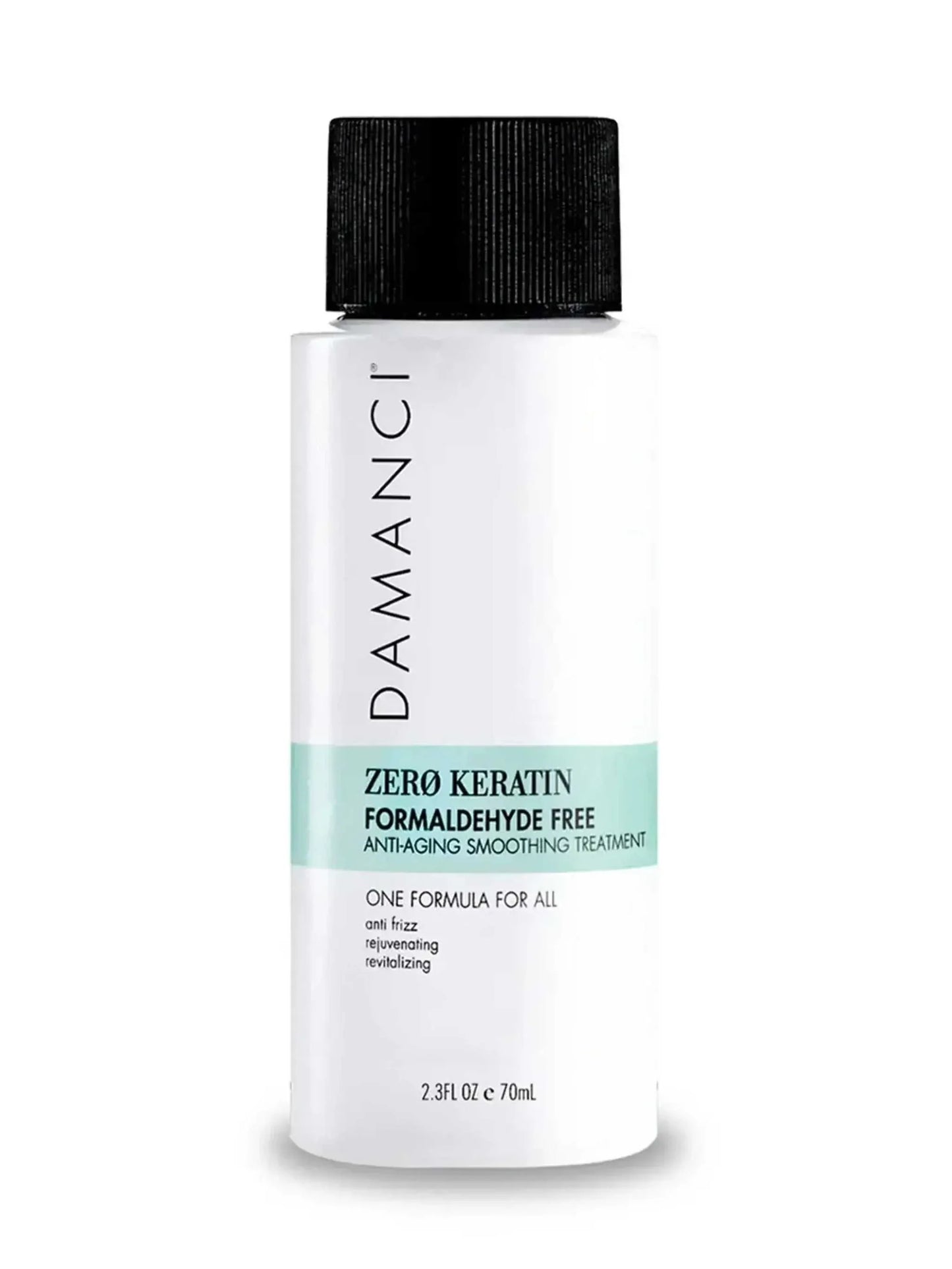 DAMANCI Zero Keratin Treatment bottle, formaldehyde-free anti-frizz smoothing hair treatment with organic ingredients.