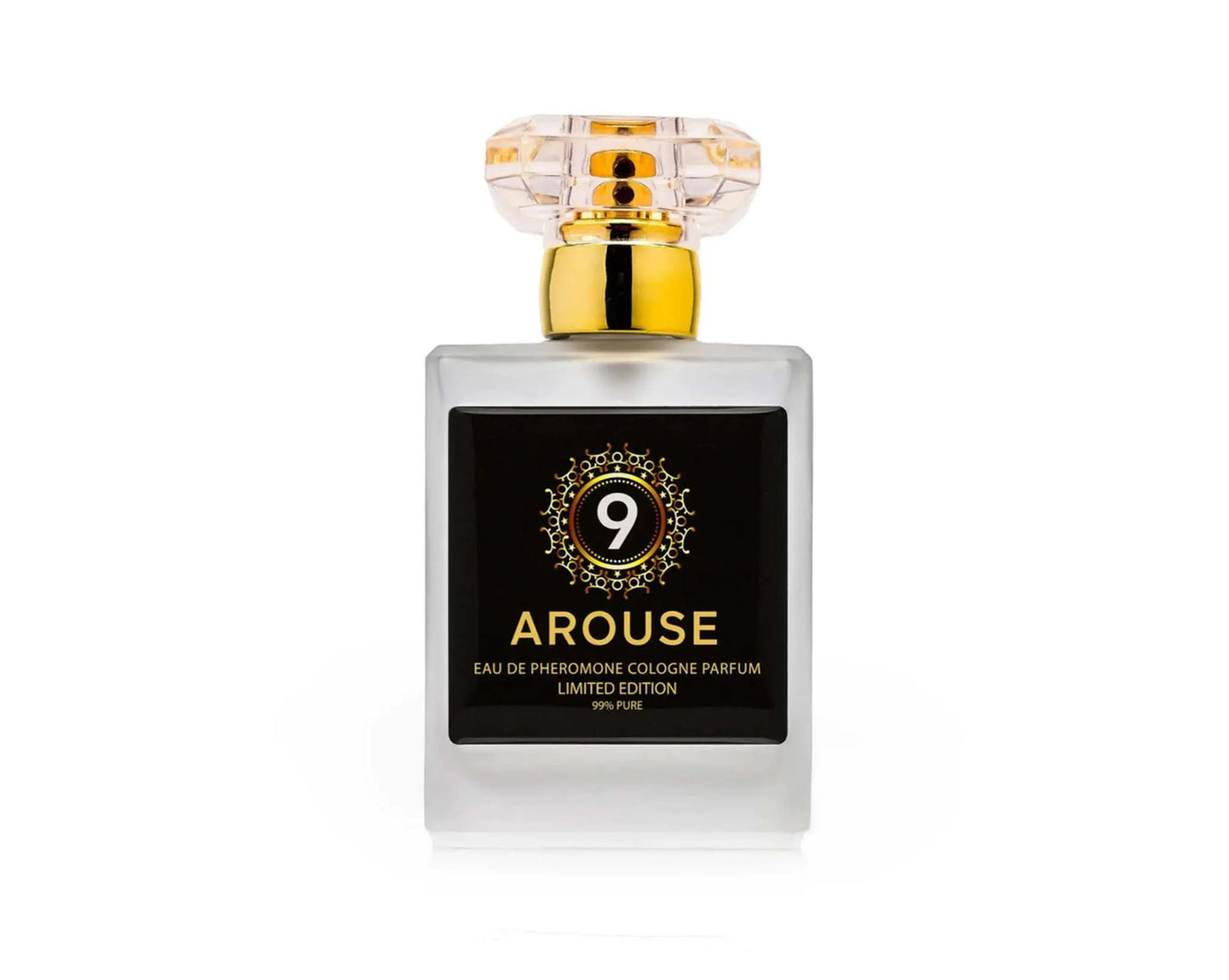 Oud based French pheromone cologne bottle labeled AROUSE.