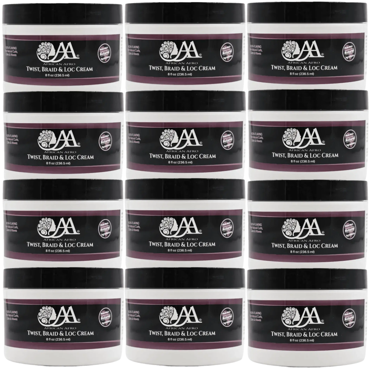 Styling cream for twist, braid, and loc with Shea Butter and natural oils, 8 fl. oz., provides medium hold and hydration.
