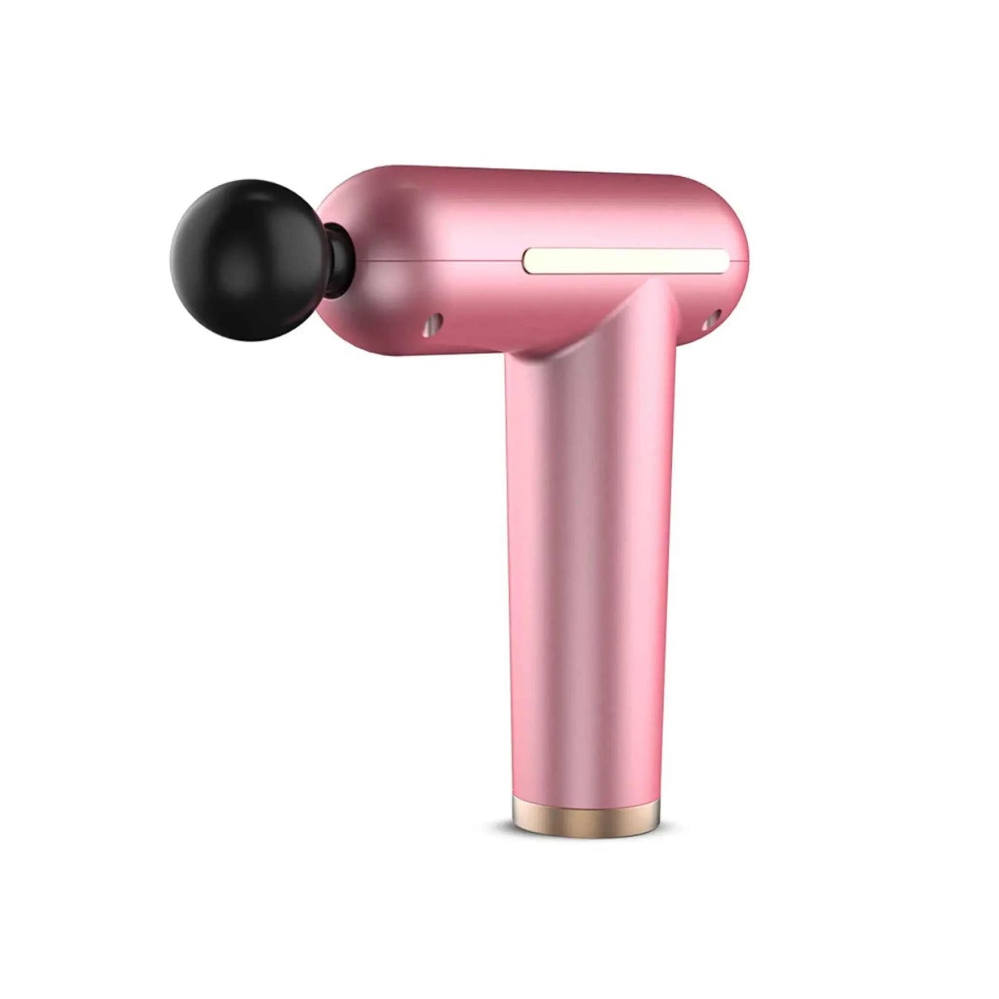 Portable rechargeable pink massage tool for deep tissue therapy.
