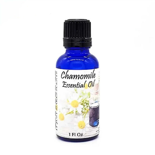 Aroma Chamomile Essential Oil 2 Oz blue bottle.