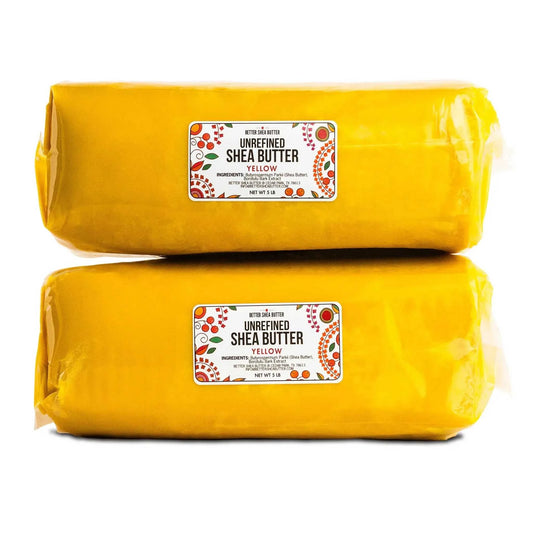 African Shea Butter, Yellow, 10lb blocks for skincare and haircare formulations.