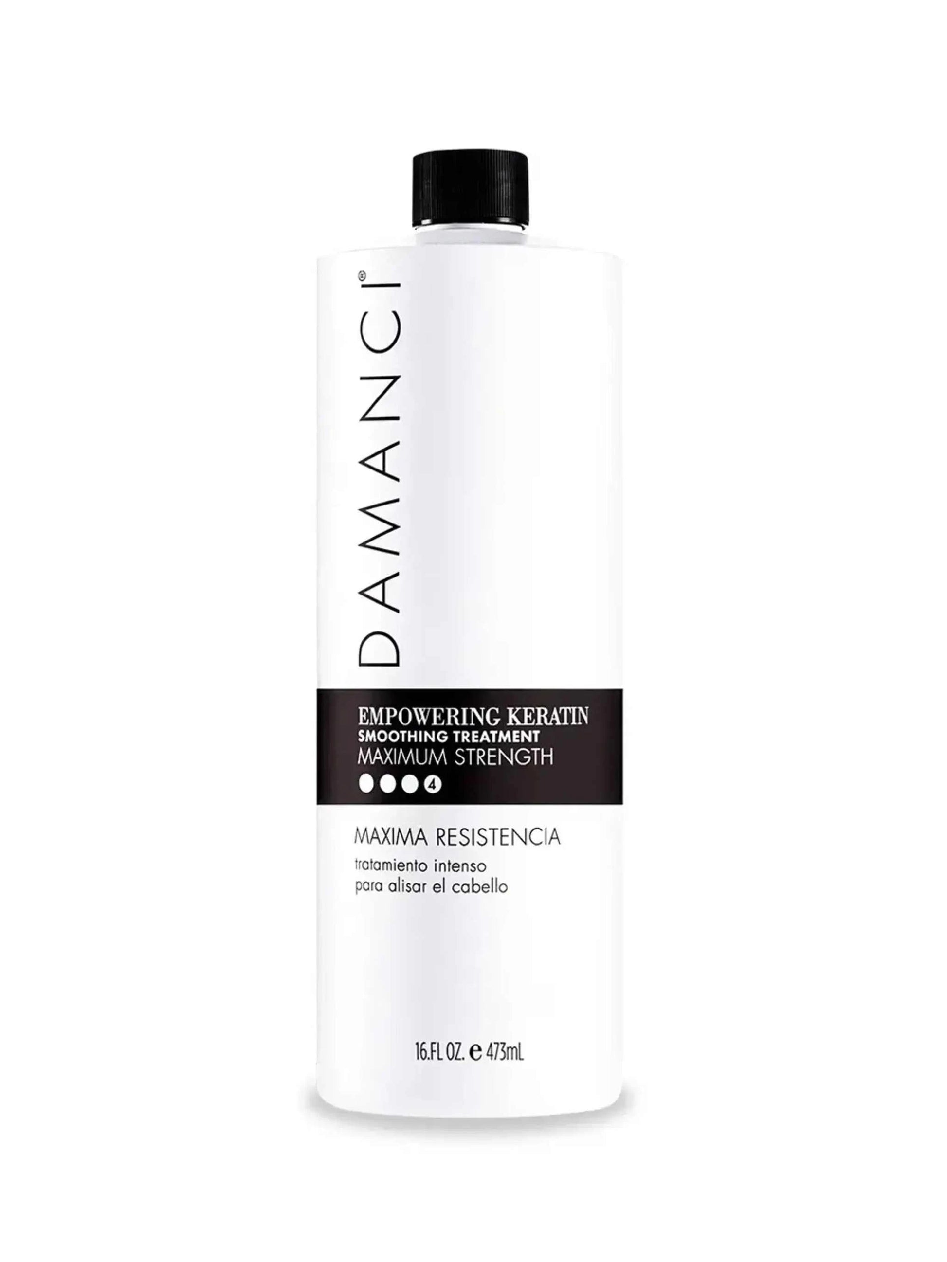 Empowering Keratin Treatment bottle by DAMANCI, anti-aging and smoothing hair solution for all hair types.