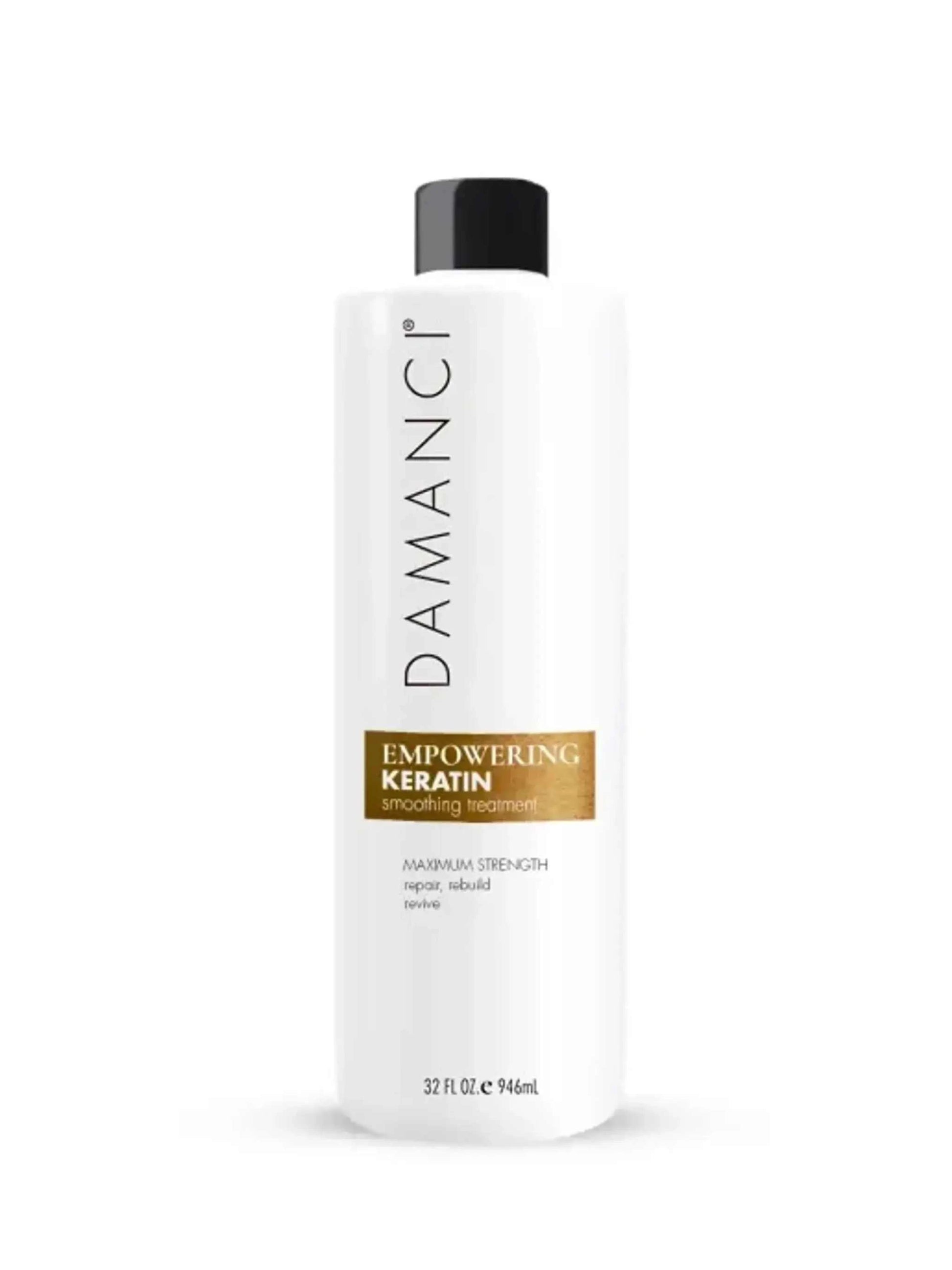 Empowering Keratin Treatment bottle for smooth, radiant hair.