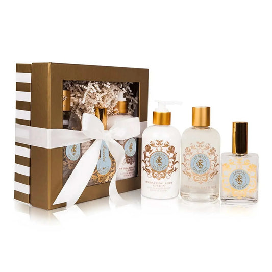 French Lavender complete gift set with parfum, lotion, and bath shower gel.