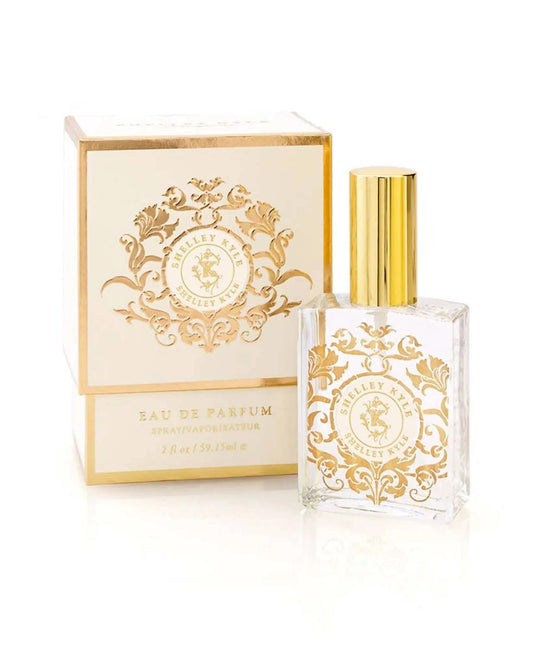 60ml Shelley Kyle Signature Perfume with elegant packaging featuring crushed violet leaves, freesia, and lemon zest fragrance.