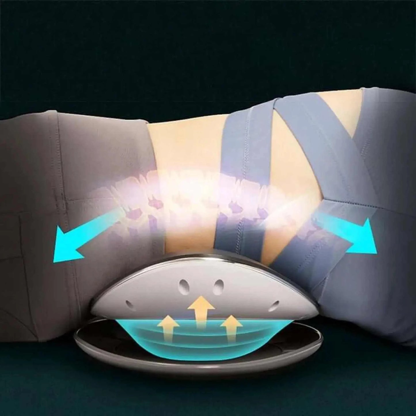 Wilton Professional Lower Back Stretcher & Massager with Heat Function in use.
