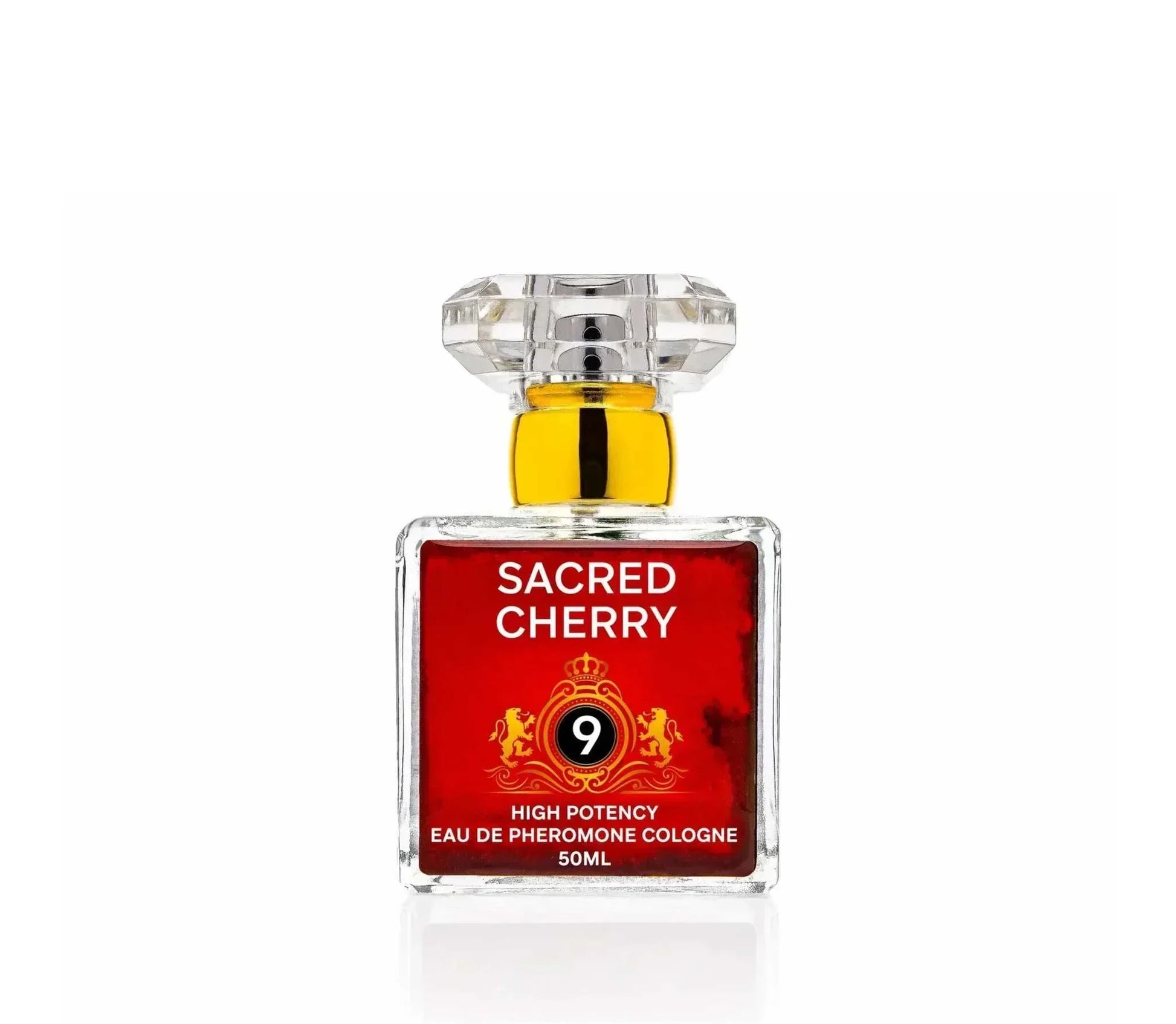 SACRED CHERRY High Potency Pheromone Cologne bottle with decorative cap.