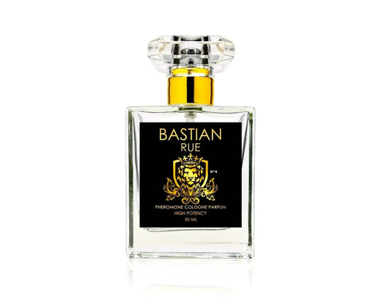 BASTIAN RUE high potency French pheromone cologne bottle.