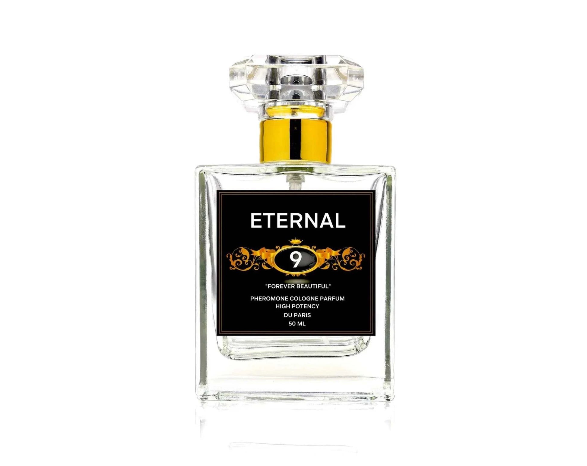 High potency French pheromone cologne bottle labeled "ETERNAL".