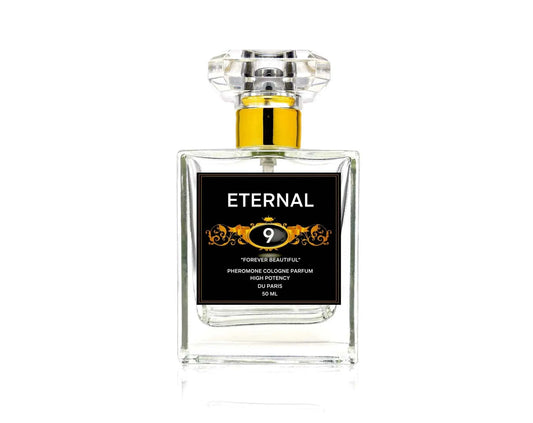 High potency French pheromone cologne bottle labeled "ETERNAL".
