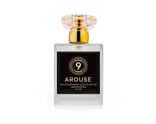 Oud based French pheromone cologne bottle labeled "Arouse."