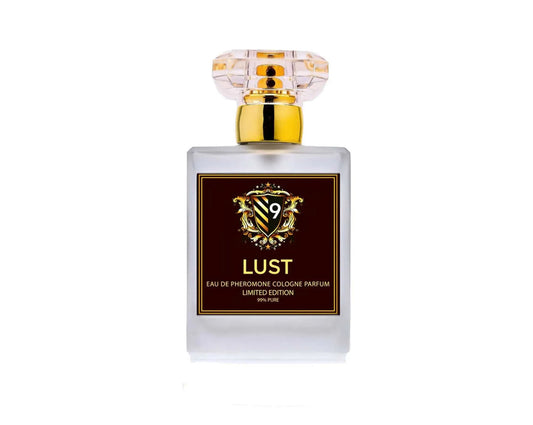 Oud based French pheromone cologne bottle with elegant design.