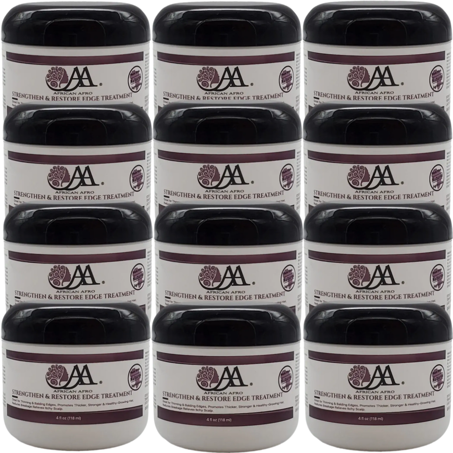 Strengthen and restore edge treatment for natural hair growth and repair, made with natural ingredients.