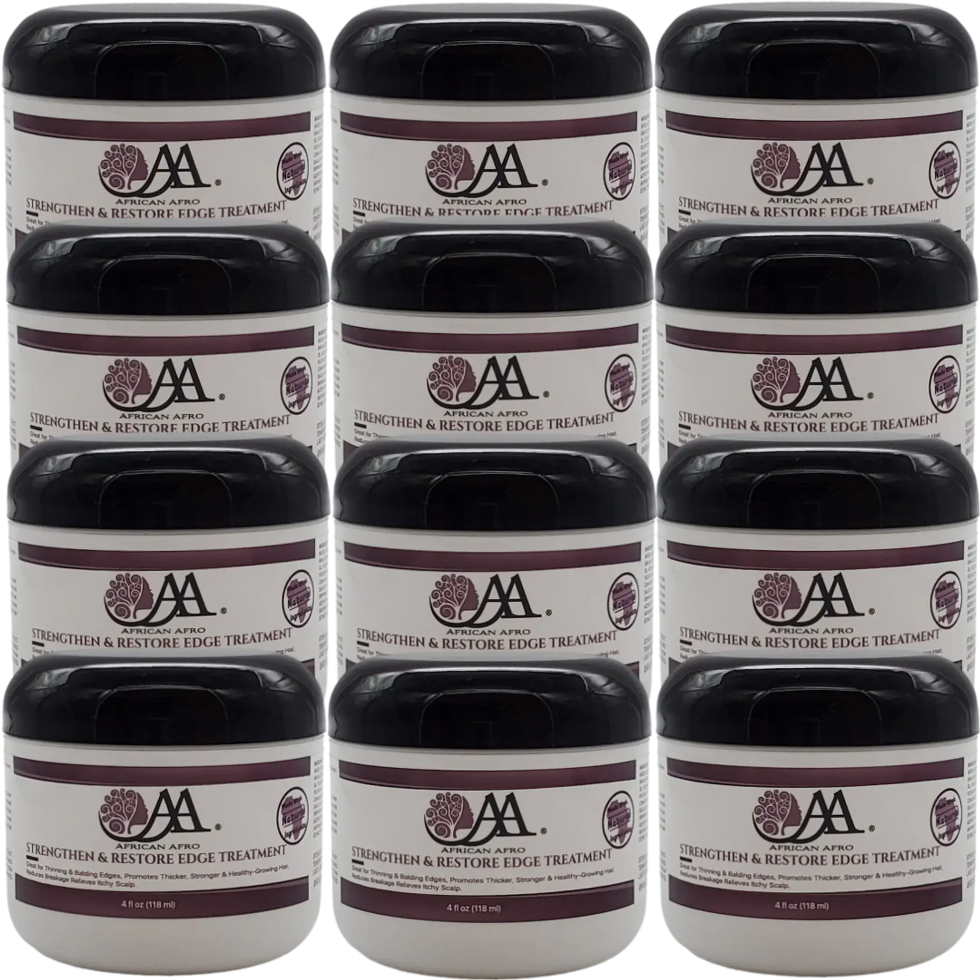 Strengthen and restore edge treatment for natural hair growth and repair, made with natural ingredients.