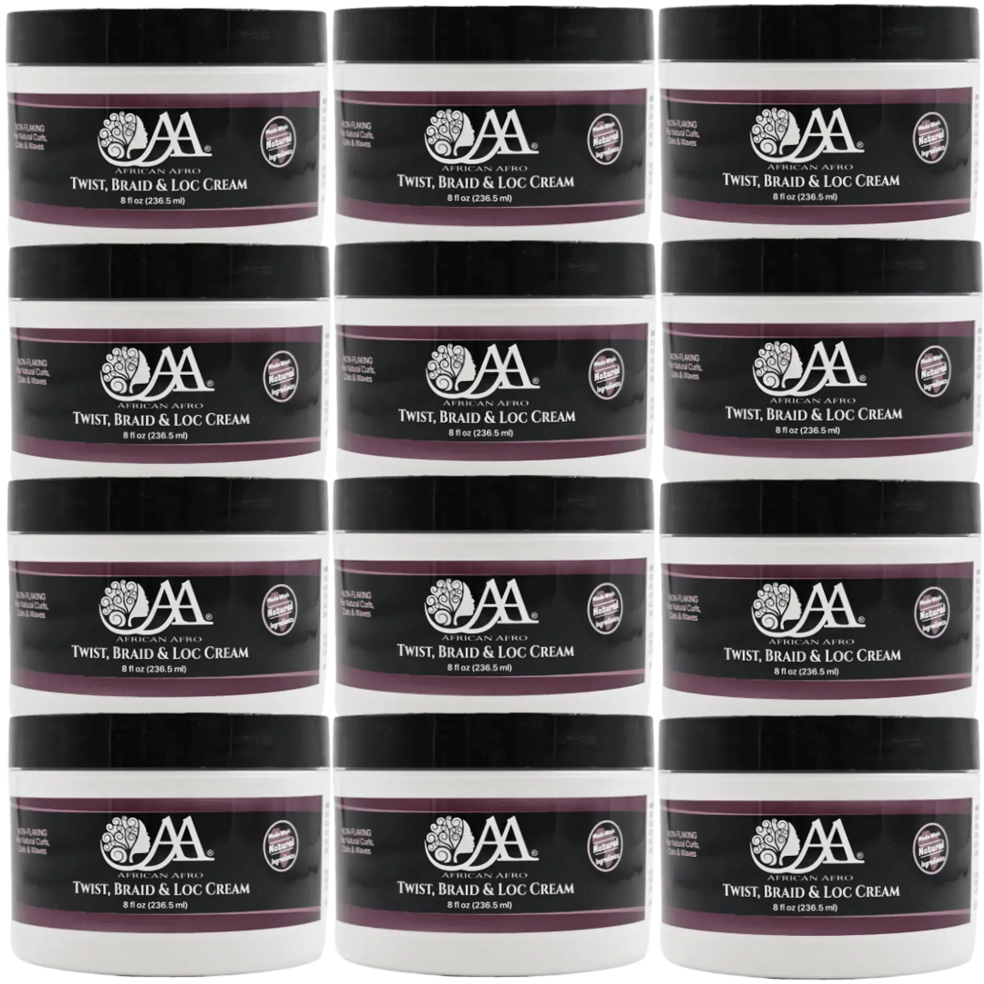Styling cream for twist, braid, and loc with Shea Butter and natural oils, 8 fl. oz., provides medium hold and hydration.