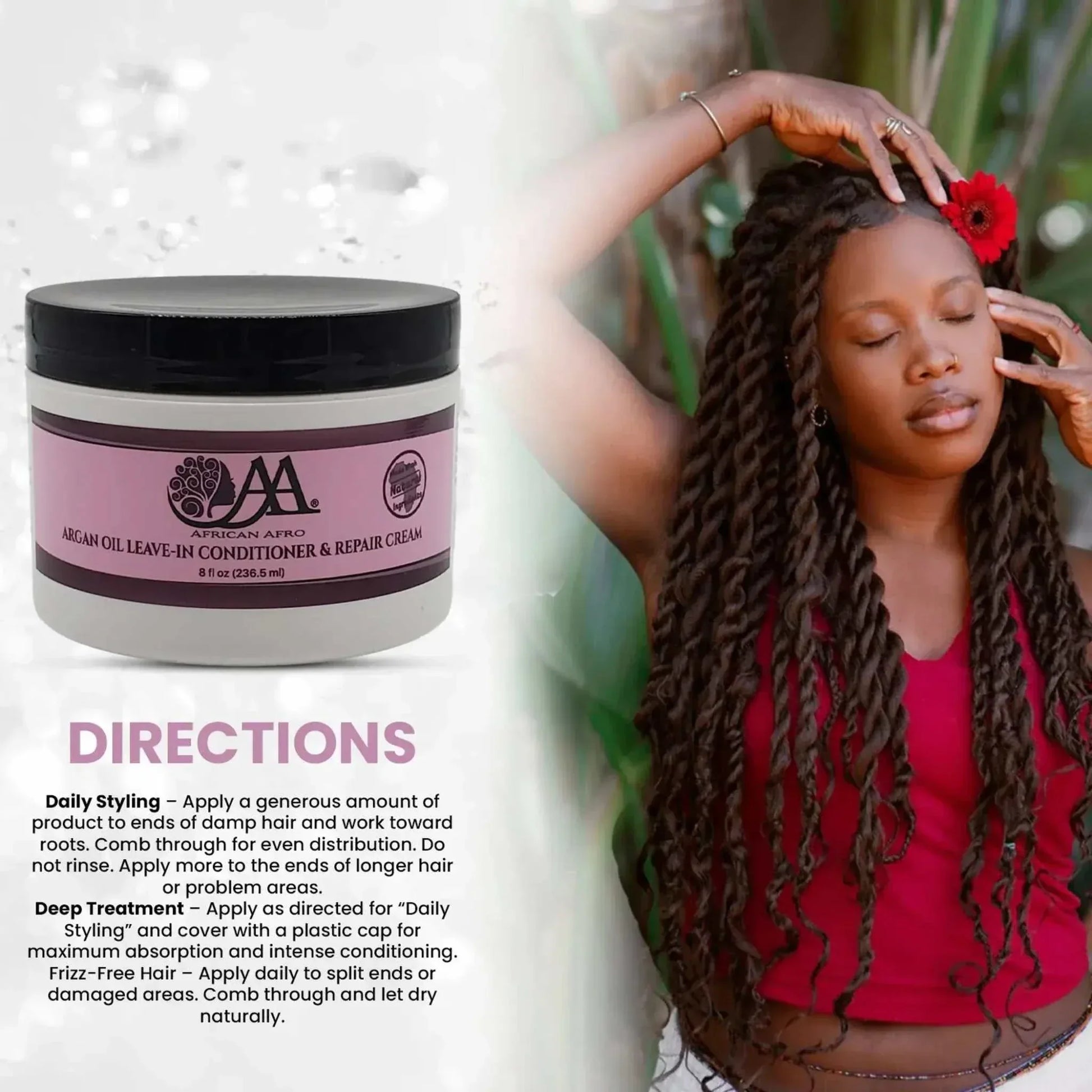 Argan Oil Leave-In Conditioner and Hair Repair Cream with Natural Argan Oil for Intense Moisture and Hair Protection.