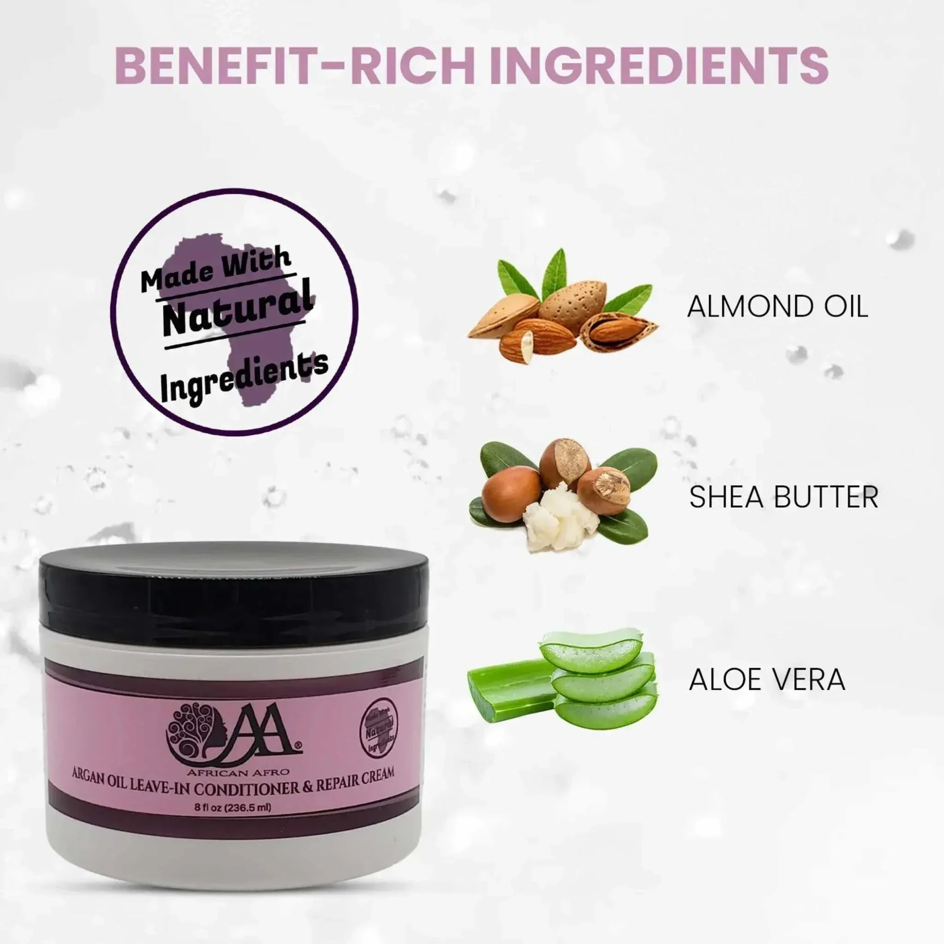 Argan Oil Leave-In Conditioner and Hair Repair Cream with Natural Ingredients, 8 fl. oz.