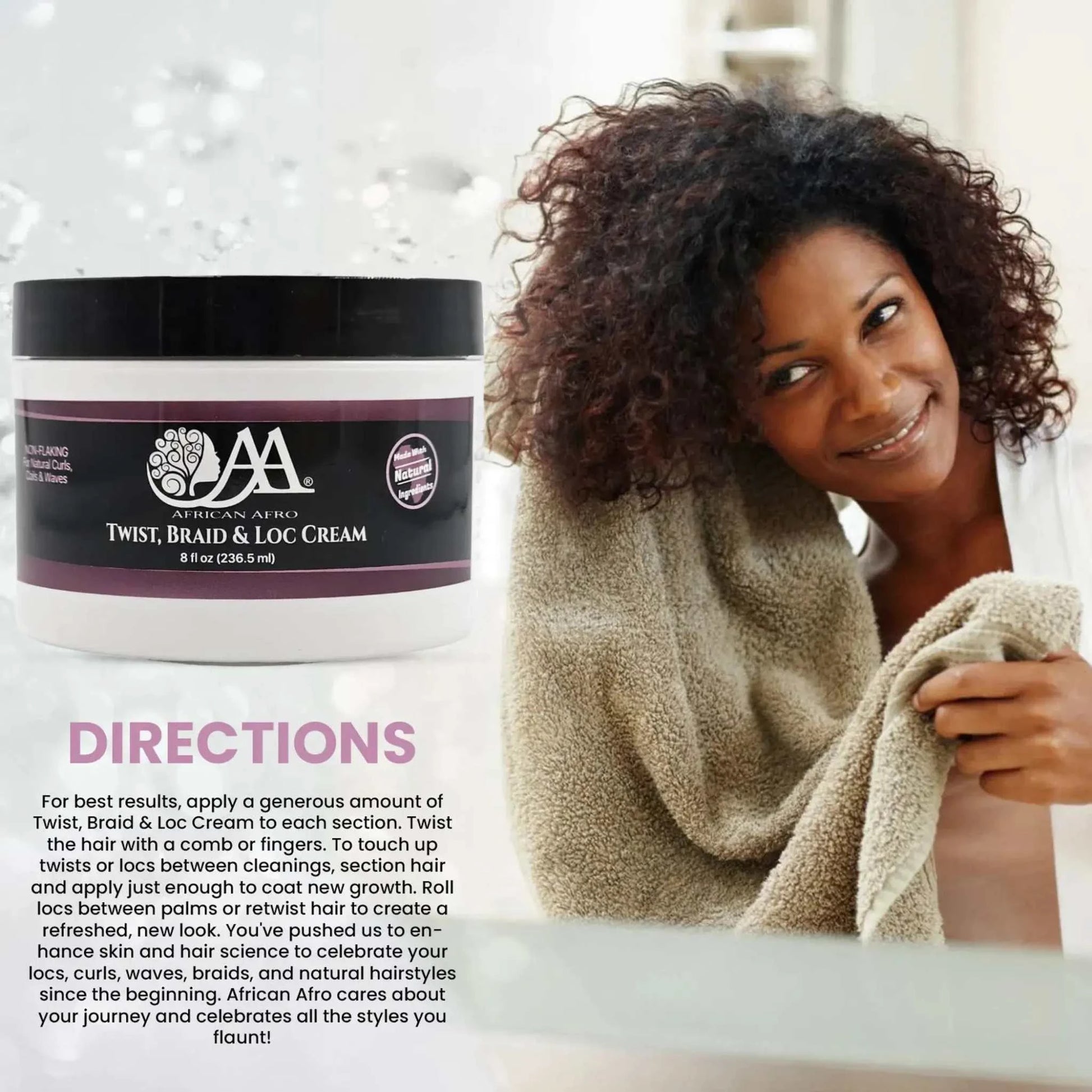 Twist Braid and Loc Cream for Natural Hair Styling and Moisturizing