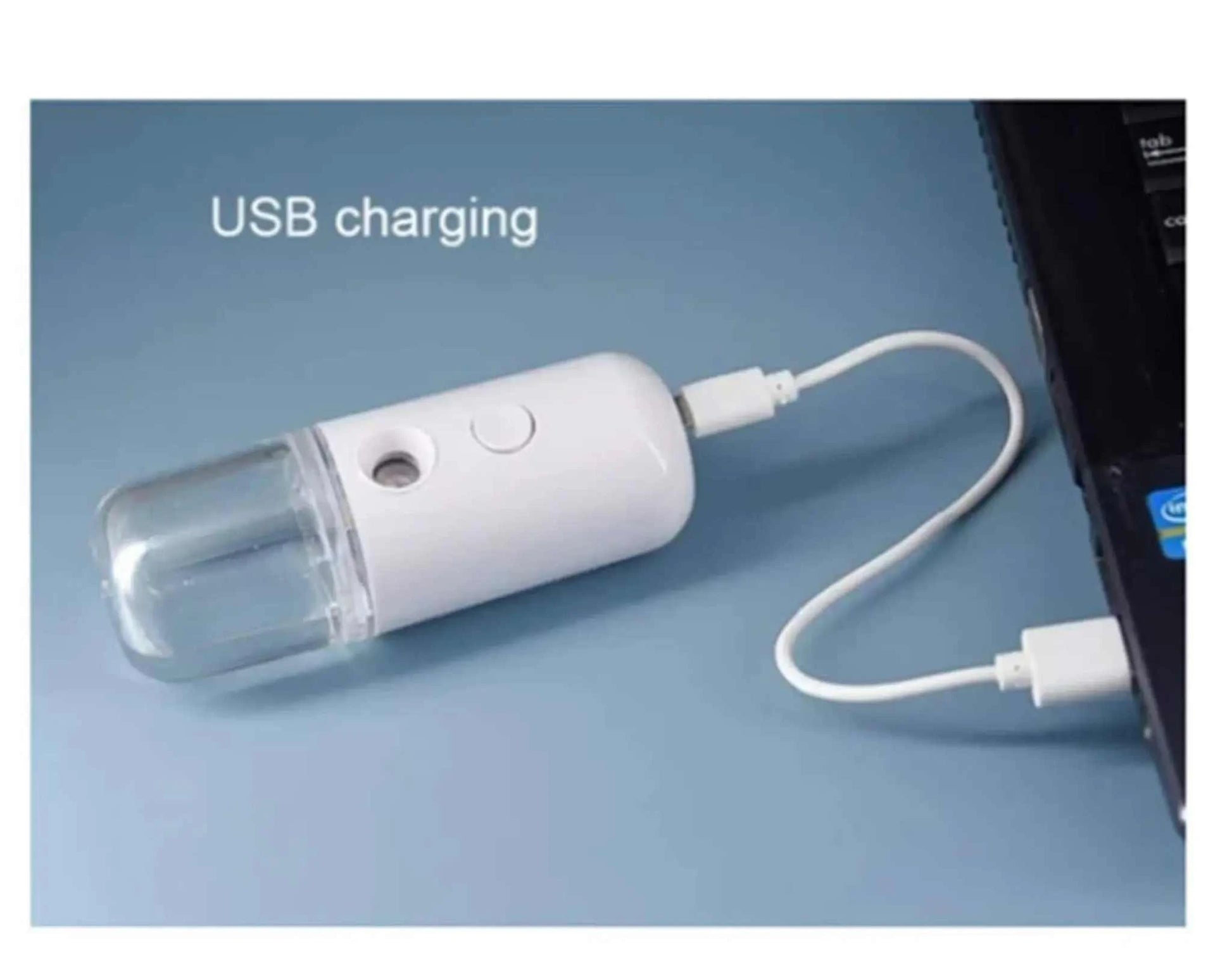 Nano Mist Sprayer with USB charging, compact design for travel and daily skincare routine.