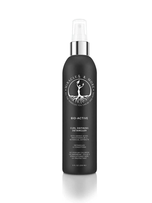 BIO-ACTIVE CURL Defining Detangler with ProVitamin B5, safe for chemically-treated hair, adds shine and volume.